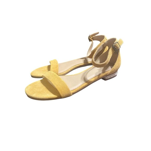 Soludos Sandals Women Size 7 Yellow Suede Strappy Flats - Picture 2 of 6